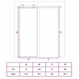 151655 Sliding Door Frosted ESG Glass and Aluminium 76x205 cm Black