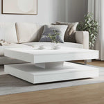 ZNTS Coffee Table 360-Degree Rotatable White 90x90x34.5 cm 3321351