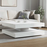 Coffee Table 360-Degree Rotatable White 90x90x34.5 cm 3321351