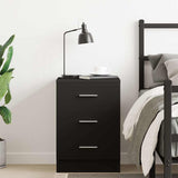 Bedside Cabinet Black 38x35x56 cm Engineered Wood 800452
