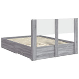 Bed Frame with Storage and Headboard Grey Sonoma 135 x 190 cm 3414480