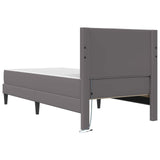 Bed Frame with LED Strip Lights Grey 90 x 190 cm Faux Leather 3415282