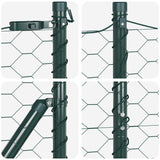 Fence with Posts Green 1.4 x 50 m PVC-coated steel 3352719