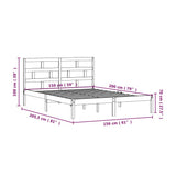 Bed Frame without Mattress Black King Size Solid Wood 3101227