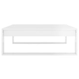 ZNTS Coffee Table High Gloss White 100x100x35 cm Engineered Wood 808636