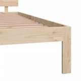 ZNTS Bed Frame without Mattress Solid Wood Pine 200x200cm 810515