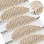 ZNTS Stair Mats Self-adhesive Sisal-Look 30 pcs 56x17x3 cm Berber 3365869