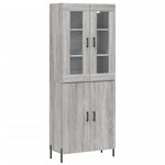 Highboard Grey Sonoma 69.5x34x180 cm Engineered Wood 3198223