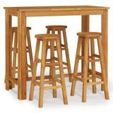 Garden Bar Set Natural Wood Solid Acacia Wood For 4 people 3154394