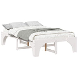 Bed Frame White 135 x 190 cm Solid Pine Wood 872996