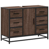 Bathroom Sink Cabinet Brown Oak 80x33x60 cm Engineered Wood 849283