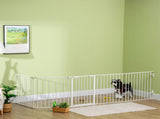 5 Panels Pet Playpen Metal Fence w/ Walk Through Door - White T3398P349716