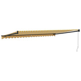 Retractable Awning Yellow and White 5x3 m Fabric and Aluminium 3154460