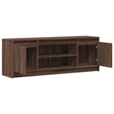 TV Cabinet with LED Brown Oak 139.5x34x50 cm Engineered Wood 852200