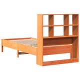 Bookcase Bed without Mattress Wax Brown 75x190 cm Small Single Solid Wood Pine 3322896