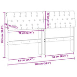Upholstered Headboard Dark Grey 140 cm Solid Pine Wood 879175