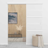 Sliding Door ESG Glass and Aluminium 76x212 cm Silver 288058