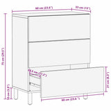 Sideboard Acacia Brown Finish 60 x 33 x 75 cm Solid Mango Wood 4017903
