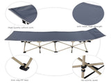 Heavy Duty Single Folding Bed Camping Travel Guest Lightweight With Grey Mat UK 46853128