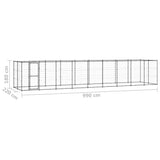 Outdoor Dog Kennel Steel with Roof 21.78 m 3082296