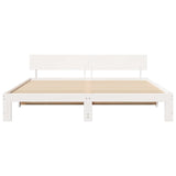 Bed Frame with Headboard White 180 x 200 cm Solid Pine Wood 872642