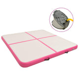 Inflatable Gymnastics Mat with Pump 200x200x15 cm PVC Pink 92697