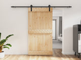 Sliding Door Natural and Black 80 x 210 cm Solid Pine Wood 3444912