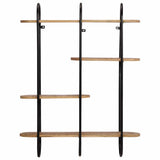 Wall Shelf 90x20x116.5 cm Solid Rough Wood Mango 373635
