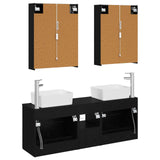 Bathroom Furniture Set 5 pcs Black Oak 3406848