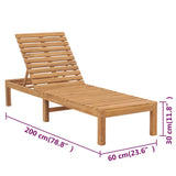 Sun Lounger Set of 2 Teak Solid Teak Wood 200cm long 3073206