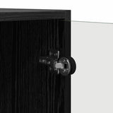 Side Cabinet Black Oak 68 x 37 x 75.5 cm Engineered Wood 886248
