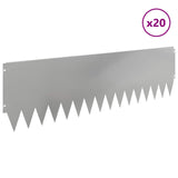 Lawn Edging 20 pcs 103 x 30 cm Steel Silver 8008417