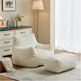 Bean Bag Chair Footrest, Soft Comfy Velvet Fur Fabric Lazy Sofa, High-Density Shredded Foam T5592P445292