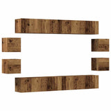 Wall Mounted TV cabinets 8 pcs Old Wood Engineered Wood 3328951