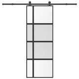 Sliding Door with Hardware Set 76x205 cm Tempered Glass&Aluminium 3333034
