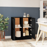 Sideboards 2 pcs Black 30x30x70 cm Engineered Wood 811172