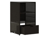 Garden Storage Cabinet Black 50x55x115 cm Poly Rattan 365547