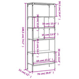 Bookcase 5-Tier Grey Sonoma 76x33x188.5 cm Engineered Wood 839006