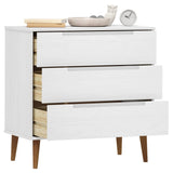 Drawer Cabinet MOLDE White 80x40x80 cm Solid Wood Pine 350505
