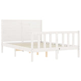 Bed Frame without Mattress White 140x190 cm Solid Wood Pine 3192732