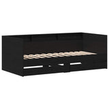 Daybed with Headboard Black Oak 90 x 200 cm Engineered Wood 3334001