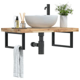 Basin Shelf Wall Mounted Steel and Solid Wood Acacia 3302805