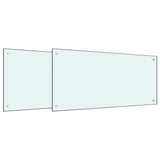 Kitchen Backsplash 2 pcs White 100 x 50 cm Tempered Glass 3415423