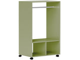 Open Wardrobe on Wheels, Bedroom Wardrobe with Clothes Hanging Rail, 2 Storage Shelves, Mobile T3398P328098