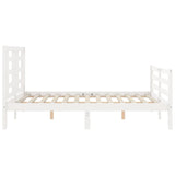 Bed Frame without Mattress White 140x190 cm Solid Wood 3194682
