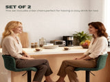 Bar Stools Set of 2, PU Leather Barstools with Backrest and Footrest for Kitchen, Counter, Breakfast T3398P423547