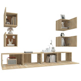 6 Piece TV Cabinet Set Sonoma Oak Engineered Wood 3114264