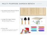 Wood Storage Bench for Patio Furniture, Outdoor Garden Seating Tools T3398P322075