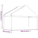 Gazebo with Roof White 4,46x5,88x3,75 m Polyethylene 3155518