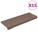 Stair Mats 15 pcs 65x21x4 cm Brown Rectangular Edge 326196